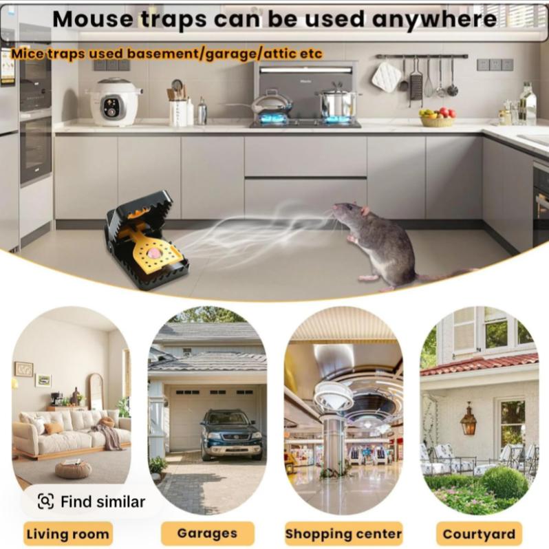 New Upgraded Version Cheese-Shaped Mouse Rat Traps Large-4 Pack for Home Kitchen & Living Room Effective Rodent Control Safe for Households & Kitchen