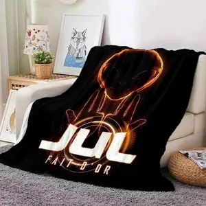 Jul Rapper Album Cover Flannel Blanket, Thin Portable Blanket for Home, Travel, Office Lunch Breaks, Music Fan Decor