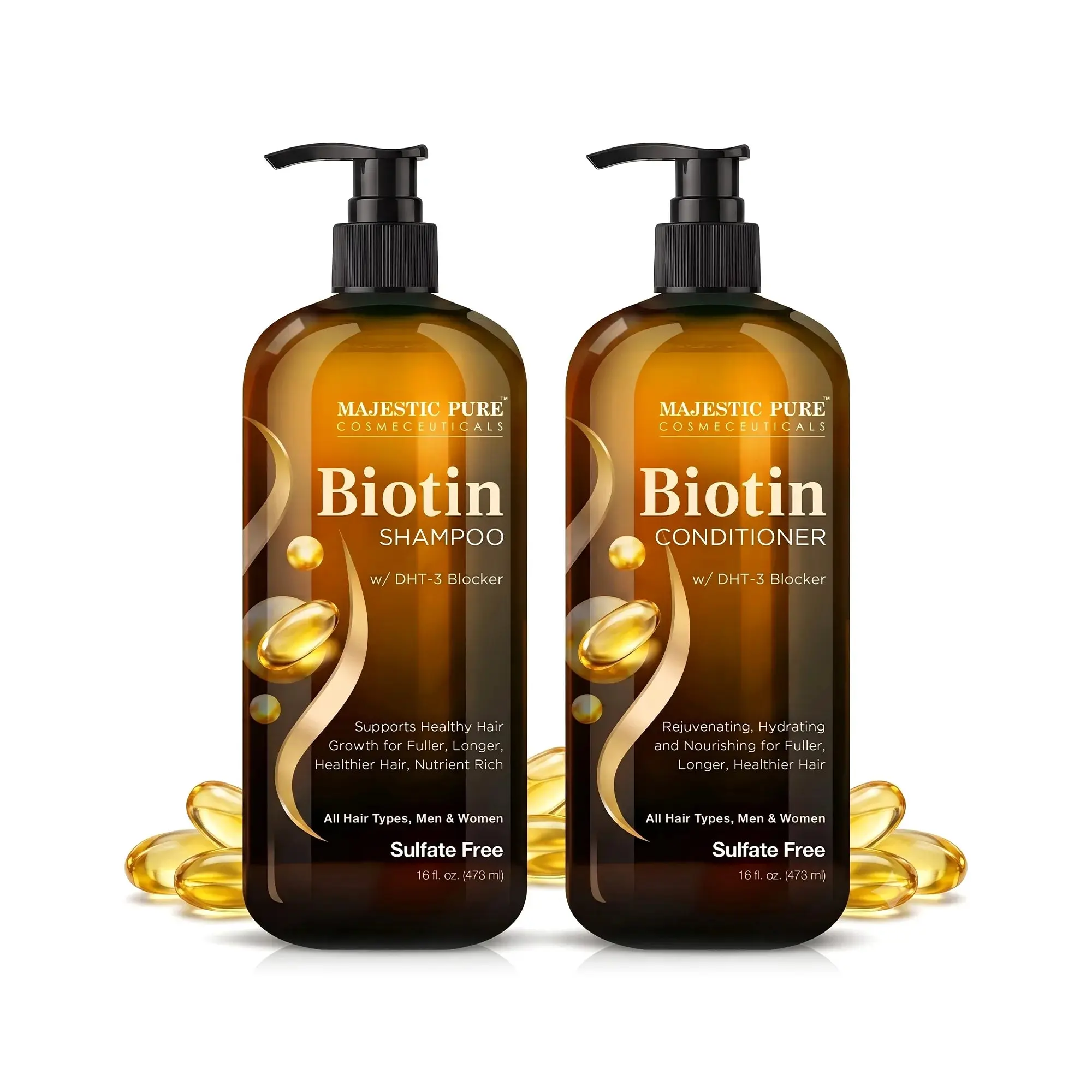 Biotin Shampoo and Conditioner set with DHT-3 Block | 16 fl oz each Biotin Shampoo and Conditioner set with DHT-3 Block | 16 fl oz each
