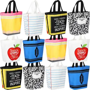 Teacher Mini Canvas Tote Bag Bulk Teacher Appreciation Gifts Mini Reusable Bag for Women Graduation Office