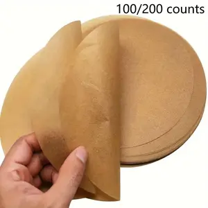 100pcs/200pcs Round Parchment Papers, Non-Stick Precut Cake Pan Liners, Baking, Grilling, Steaming, Air Fryer, Microwave, Kitchen Gadgets