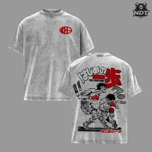 Hajime no Ippo Boxing T-Shirt – Vintage Washed Hajime no Ippo Inspired Tee, The Fighting Ippo Anime Graphic Shirt, Oversized Soft Cotton Streetwear, Anime Streetwear Apparel, Soft Cotton Casual Unisex Top, Gift for Anime Fans ML8