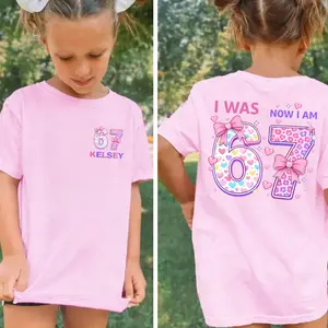 [Youth/adult] Custom Name Seven Birthday Outfit, I Was 6 Now I'm 7 Shirt, Youth Birthday Shirt, Funny 7th Birthday Tee, Classic Cotton, Comfort Top