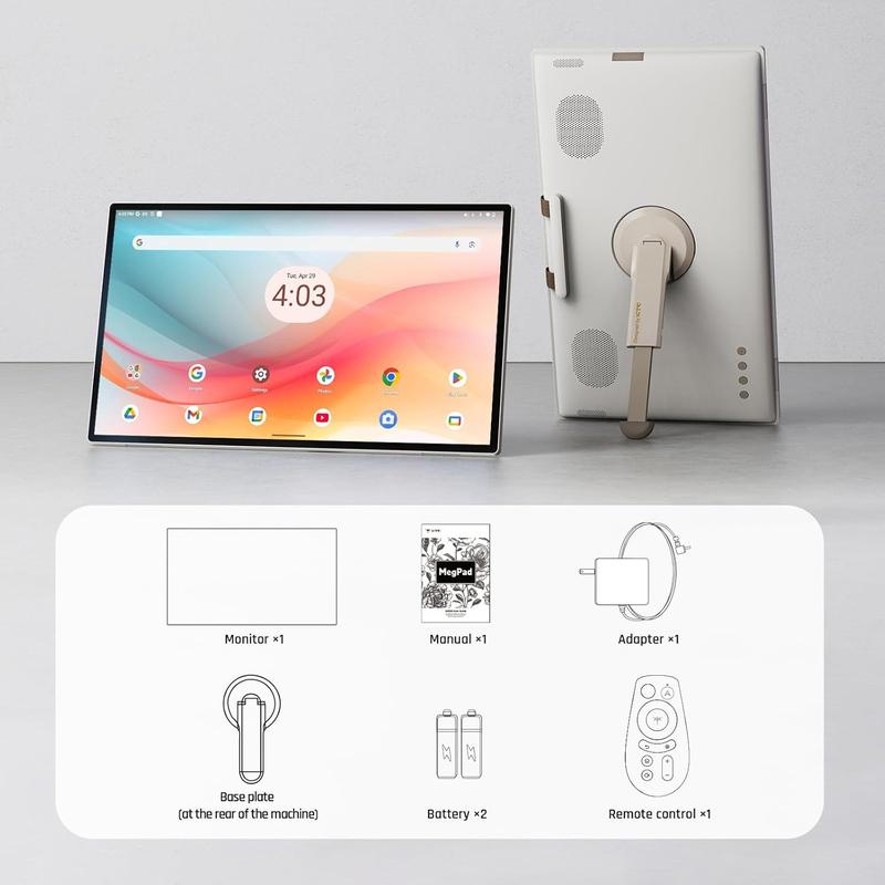 KTC 25'' 1080p MegPad A25Q5 Portable TV Touchscreen Monitor, Qualcomm 8-core CPU 8GB+128GB, Android 14, Google EDLA Certification, 8MP Camera, 2*8W+2*4W Speakers, Remote Control, Built-in Battery 5000mAh+Wi-Fi 5 KTC 25'' 1080p MegPad A25Q5 Portable TV Touchscreen Monitor, Qualcomm 8-core CPU 8GB+128GB, Android 14, Google EDLA Certification, 8MP Camera, 2*8W+2*4W Speakers, Remote Control, Built-in Battery 5000mAh+Wi-Fi 5