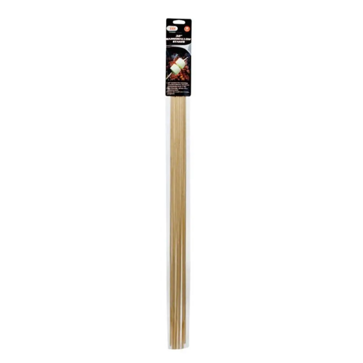 212 MAIN 32" Long Handle Natural Bamboo Wooden Marshmallow Skewers - 8-Piece Packs (36 Total), Eco-Friendly Outdoor BBQ Campfire Roast 32" Stakes Kitchen Utensils, 5.75" W