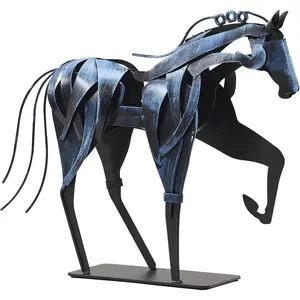 Handmade Horse Statue - Unique Rustic Decor for Office & Home - Hand-Painted Metal Sculpture - Perfect Handicraft Gift for Horse Lovers