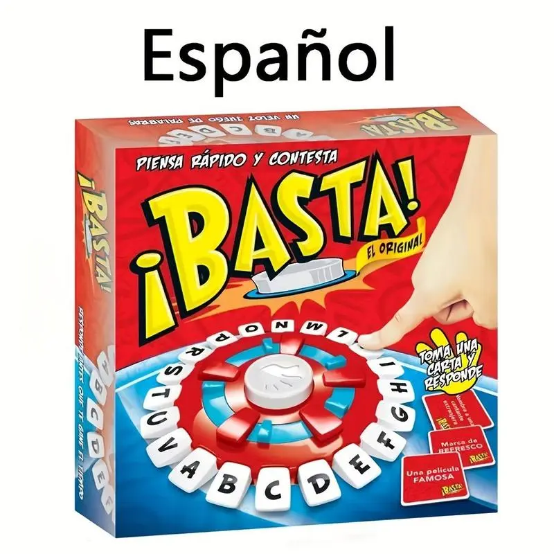 Spanish Basta Fast-Paced Alphabet Board Game, Family Fun Toy for Adults & Children, Board Games for Family Night