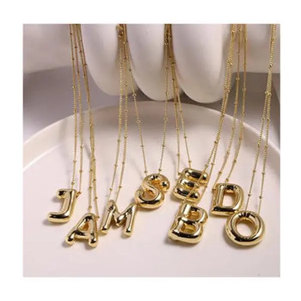 14k Gold filled necklace, Balloon letter necklace, bubble letter, jewelry, necklace, womens necklace, gift for her, graduation gift, Initial