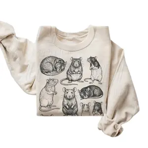 The Rats Vintage 90s Tattoo Style Sweatshirt, Retro Mouse Y2k Pullover Shirt, Retro Tattoo, Menswear Top, Womenswear Top Underwear Streetwear