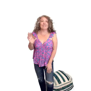 Floral Twisted Peplum Ruffle Smocked Tank Top By GiGio