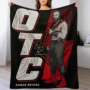 Roman Reigns OTC Luxury Design Flannel Blanket Soft Warm Cozy for Camping Sofa Bed Home Decorv