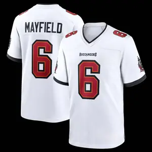 Unisex Football inspired by Tampa Mayfield 6 Away Game Jersey - White