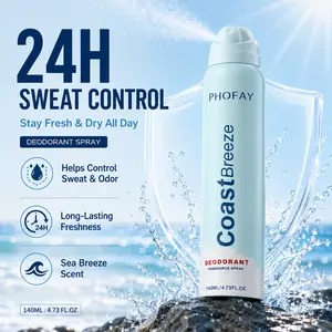 CoastBreeze All-Over Deodorant Spray – 24H Sweat & Odor Protection, Sea Breeze Fresh Scent, Persimmon & Natural Plant Extracts, Non-Staining, Long-Lasting Freshness