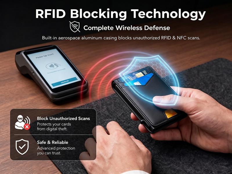 RFID blocking wallet protection illustration