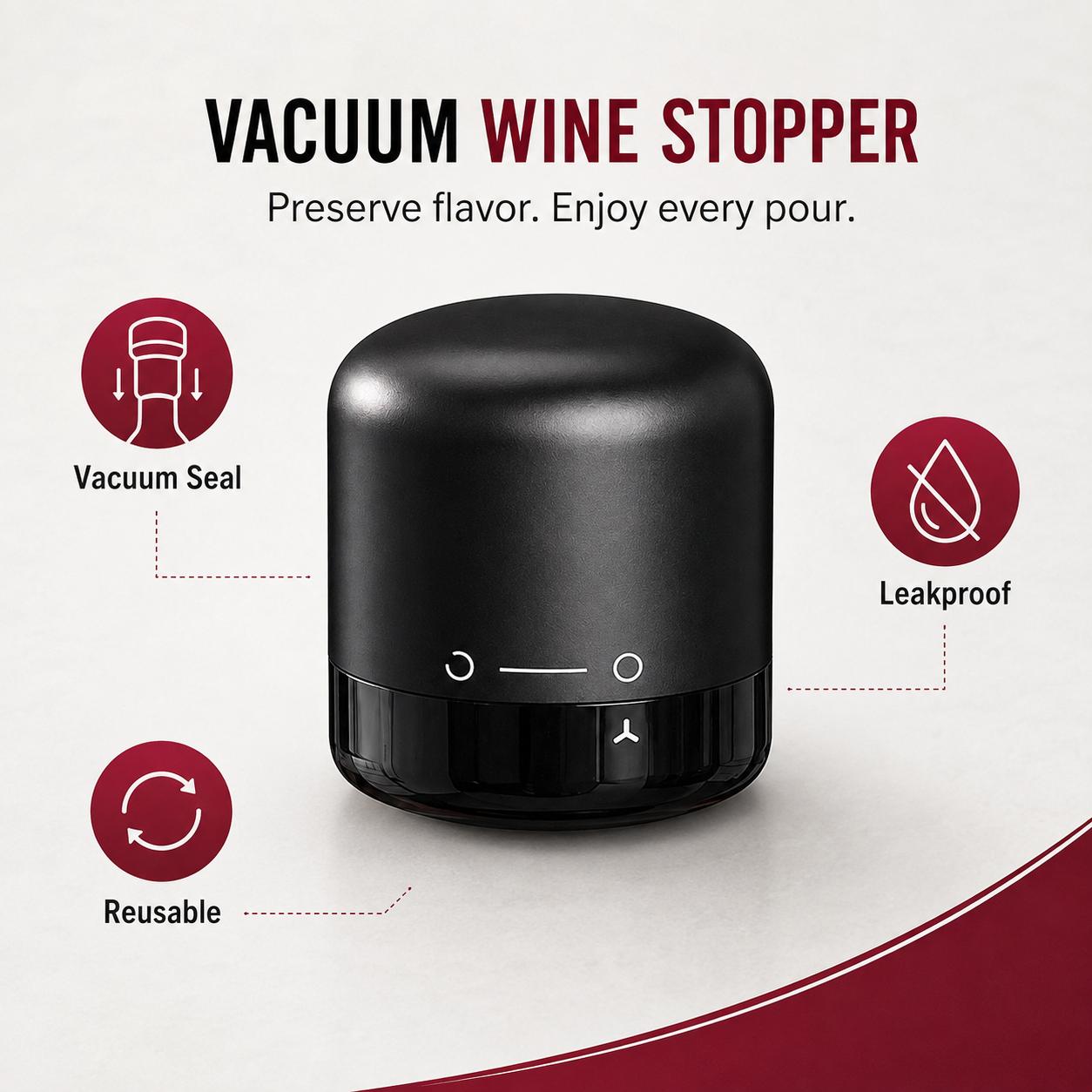 Euro Drawer wine stopper in use on a wine bottle