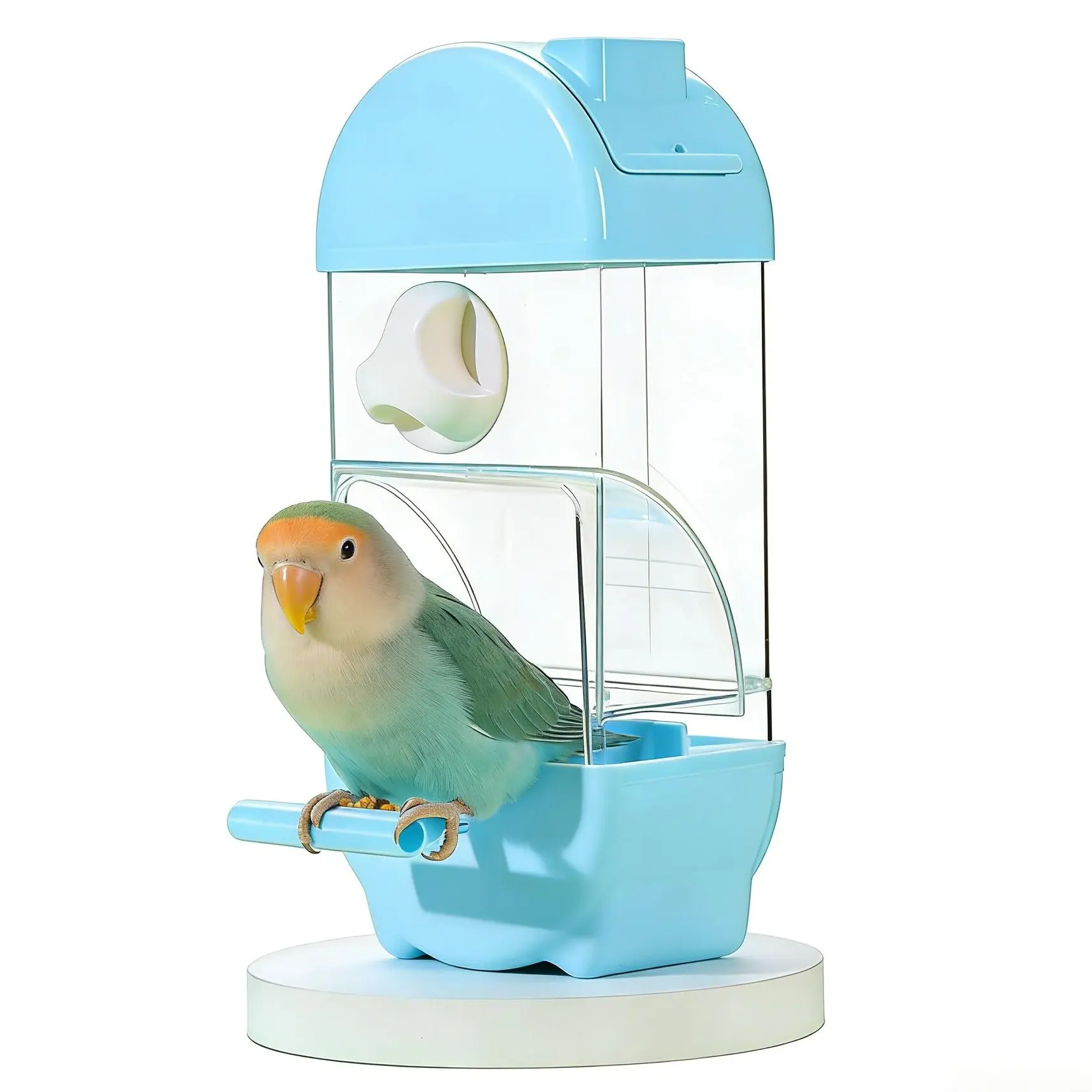 Universal Automatic Bird Feeder – Clear Cage Food Container, No Mess Design for Cockatiels, Budgies, Finches & Canaries