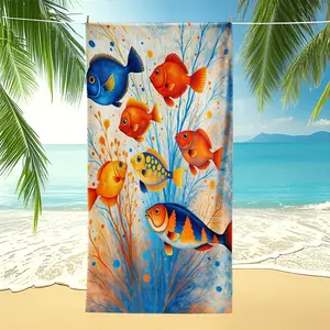 1PC ultra soft quick drying absorbent beach towel is a must-have for summer vacations. Outdoor oversized thick beach mat made of polyester fiber, colorful solid color, lightweight and portable travel picnic mat, beach sun protection bath towel