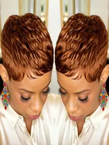 Short Pixie Cut Wigs for Women Short Black Curly Wig With Bangs Human Hair Pixie Wig for Women Pixie Cut Wigs Layered Hair Wig Textured Wig Glueless Wigs Fashion Wig