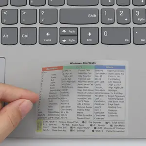 2 count/Pack Shortcut Sticker for  Windows + /Excel (for Windows 11/10) Quick Reference Guide PC Laptop Keyboard Shortcut Stickers, No- Vinyl (Clear)