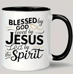Jesus 11oz Ceramic Coffee Mug Inspirational Religious Quotes Modern Faith Based Drinkware White Black Elegant Typography Design Reusable Hand Wash Only Durable Spiritual Cup For Men Women Coffee Lovers Daily Home Office And Faith Community Use
