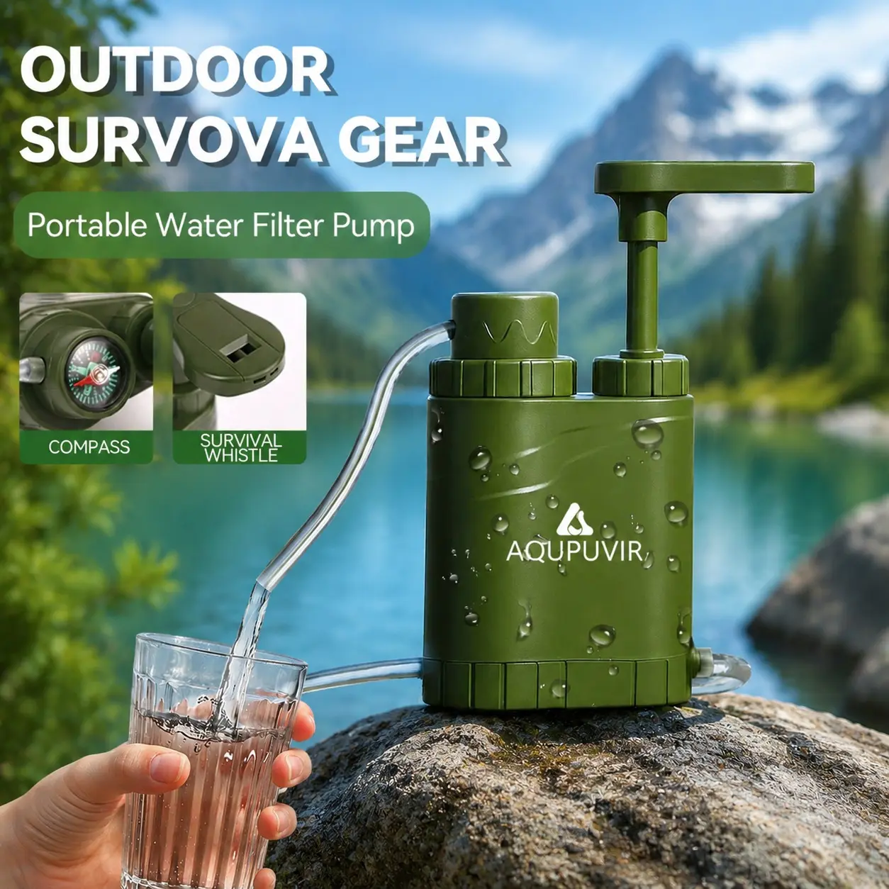“Portable Outdoor Water Filter – Lightweight, Compact, Emergency Drinking Water Solution for Hiking, Camping & Backpacking”