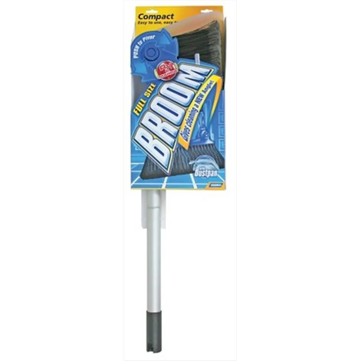 CAMCO Adjustable Broom and Clip-On Pan Set with Adjustable Sweeping Height, Home Cleaning Tool with Soft Bristles, Compact Home Care Supply