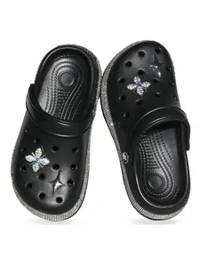 Summer Casual Soft Comfortable Slip-resistant Summer Slide Slippers, Bright Star Thick-soled Girls Garden Shoes for Indoor Outdoor Wear