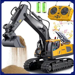 Remote Control Excavator Toys, 11 Channel 1:20 RC Construction Vehicles, 680 °   Rotation Hydraulic Car Toys for 6 7 8 9 10 11 12 Year Old Boys Kids, RC Truck Digger Toys Christmas Birthday Gifts(Gag Toys & Practical Jokes)(Gag Toys & Practical Jokes)