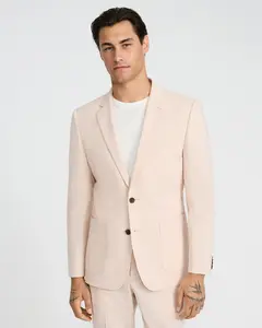 Express Extra Slim Linen-Blend Striped Suit Jacket