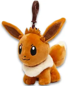 Pokemon Eevee 5" Plush Keychain - Pokemon Plush Bag Clip for Backpack, Purse, More
