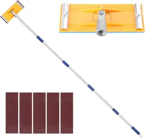 Pole Sander For Drywall,Sanding Pole,31-74-inch Manual Hand Drywall Sander with Extension Pole.  for Painting, Complete with 5 count Sanding Sheets (60, 100, 180, 240 320Grit)