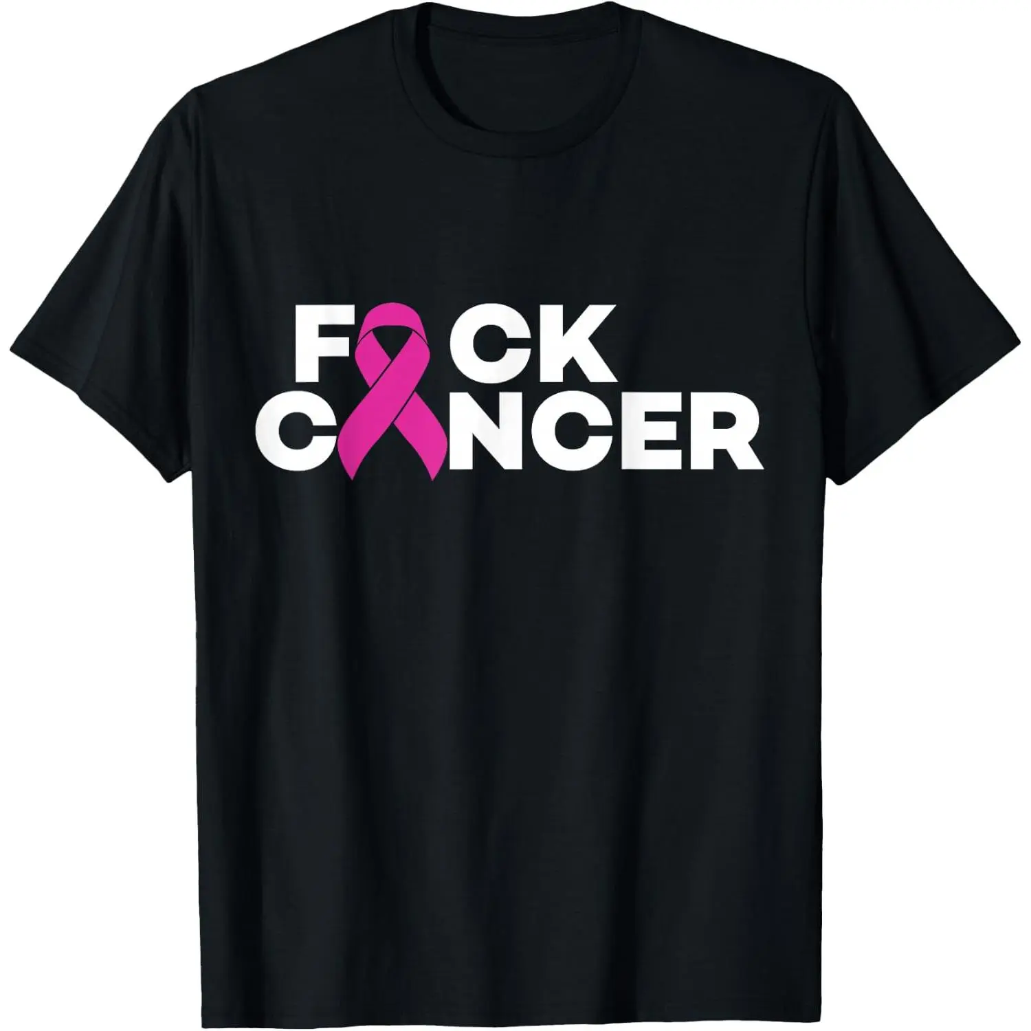100% Cotton Fuck Cancer for Breast Pink Ribbon Cancer Awareness T-Shirt