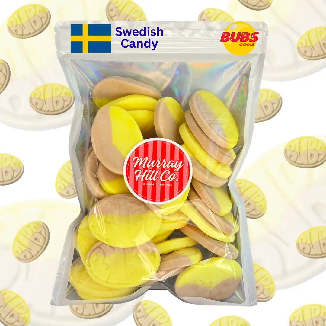 1LB Bubs Banana Foam Ovals - Viral Swedish Foam Gummies, Chewy Candy Bites, Vegan-Friendly Banana-Flavored Snack with Sugar, Corn, Cocoa (Viral Candy Buzz Package)