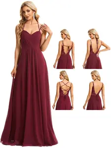 Ever-Pretty Convertible Chiffon Lace Open Back Spaghetti Straps Bridesmaid Dress for Women - Comfortable and Stylish Design - Womenswear 01692