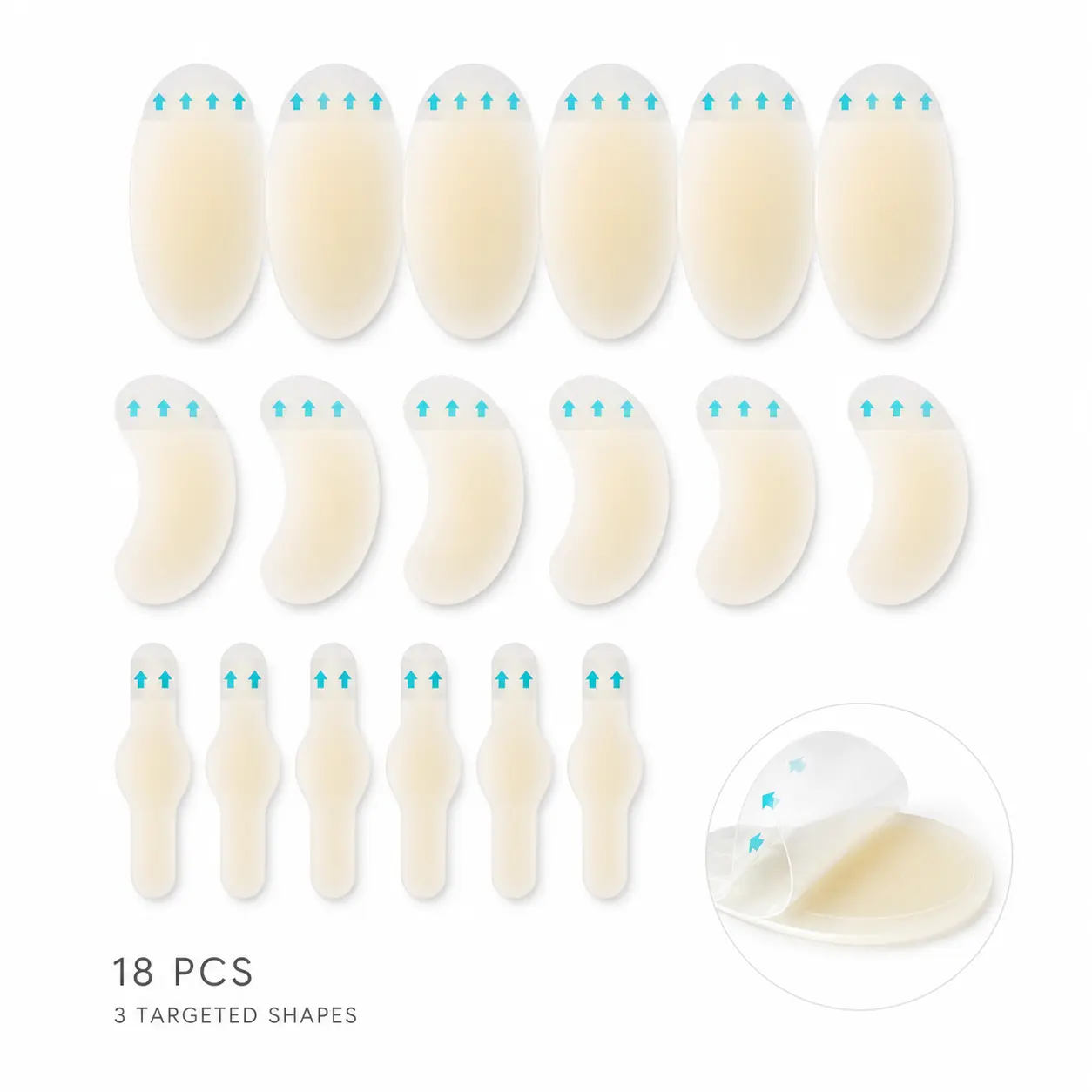 18 Pcs Foot Pads & Blister Prevention Patches - Hydrocolloid Gel Heel Cushions & Anti-Friction Toe Protectors Variety Pack for High Heels & Sandals Footwear Shoe