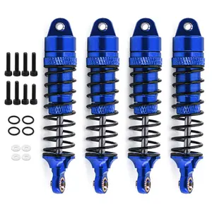 TRAXXAS 1/18 LaTrax Shock Upgrade Kit - CNC Aluminum #7665 Oil-Filled Adjustable Damping GTR Shocks for Teton/Rally/Desert Prerunner, Front & Rear Anti-Leak Hop-up Part Shock Absorbers