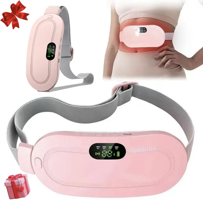 Rechargeable Heating & Vibration Massage Belt - wirelesswarm palace belt with 3 Heat Levels & 4 Massage Speeds, Portable, Lightweight for Women,gentle massage, warm waist heating pad, USB Rechargeable Massagers, Multifunctional Heating Pad, Ideal Gift Box