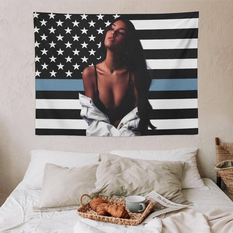 Madison Music Beer Flag Tapestry Soft Flannelette Modern Stripe Design Decorative Wall Art for College Dorm Living Room Party Decoration