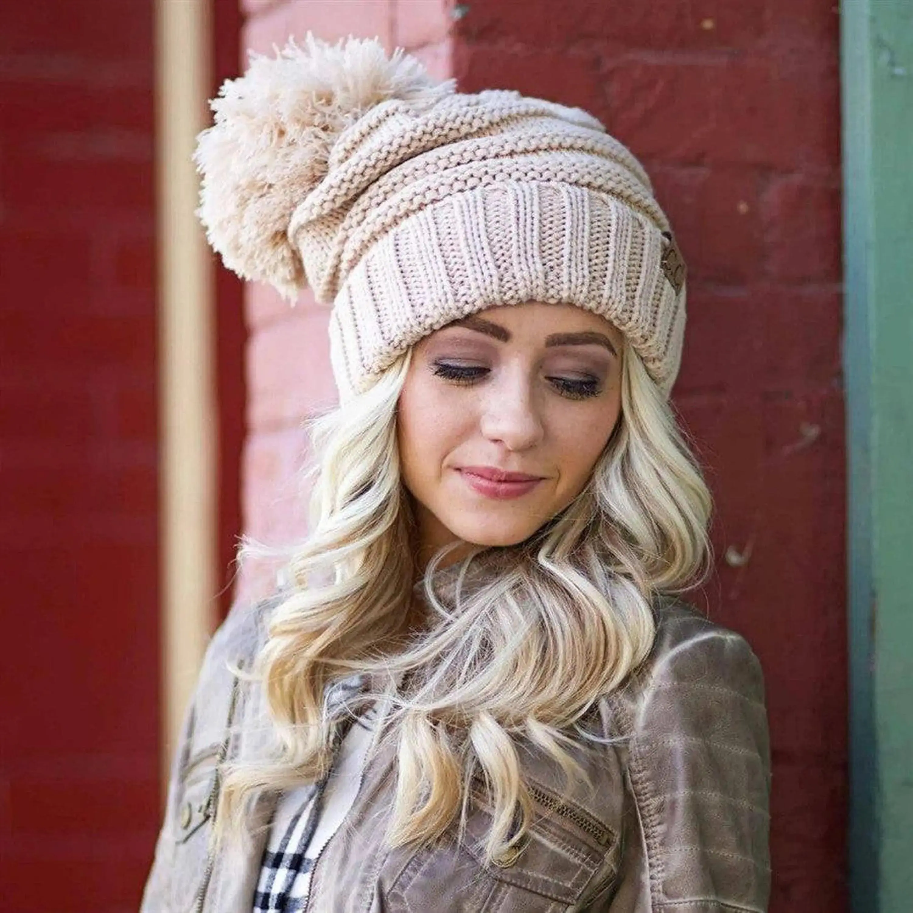 CC Slouchy Yarn Pom Beanie CC Slouchy Yarn Pom Beanie