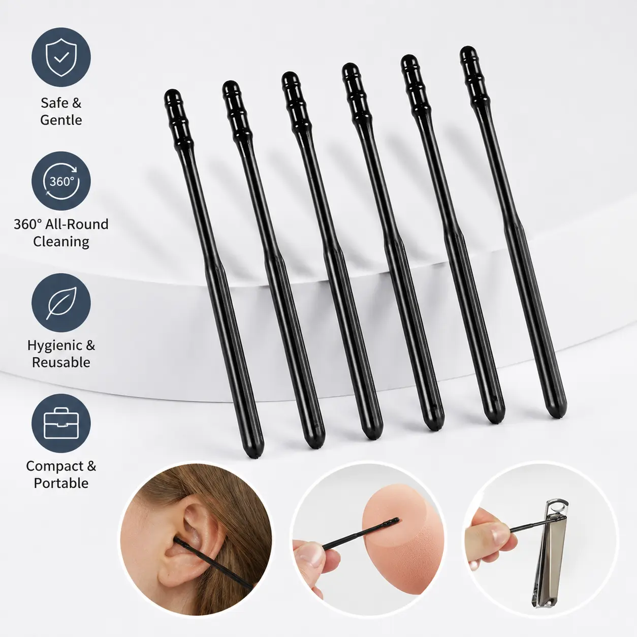 20 Counts Sticky Ear Cleaning Sticks, Disposable Portable Ear Wax Removal Tools for Daily Personal Ear Care at Home and Outdoors