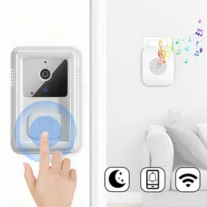 Doorbell Camera, Wireless Video Doorbell Camera, Includes Chime, Night Vision, AI Human Detection, Wireless Doorbell with Two-Way Audio, Cloud Storage, 1080P Head-to-Toe View, 2.4GHz WiFi Only, Easy Installation