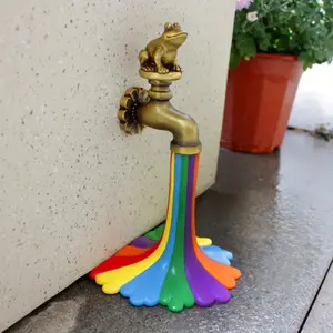 Vibrant rainbow faucet garden decoration - Rainbow faucet decoration, a whimsical resin craft suitable for outdoor, balcony and indoor Spaces. The colorful drip design is perfect for playful home or garden embellishment, garden Exterior Decorative Statues