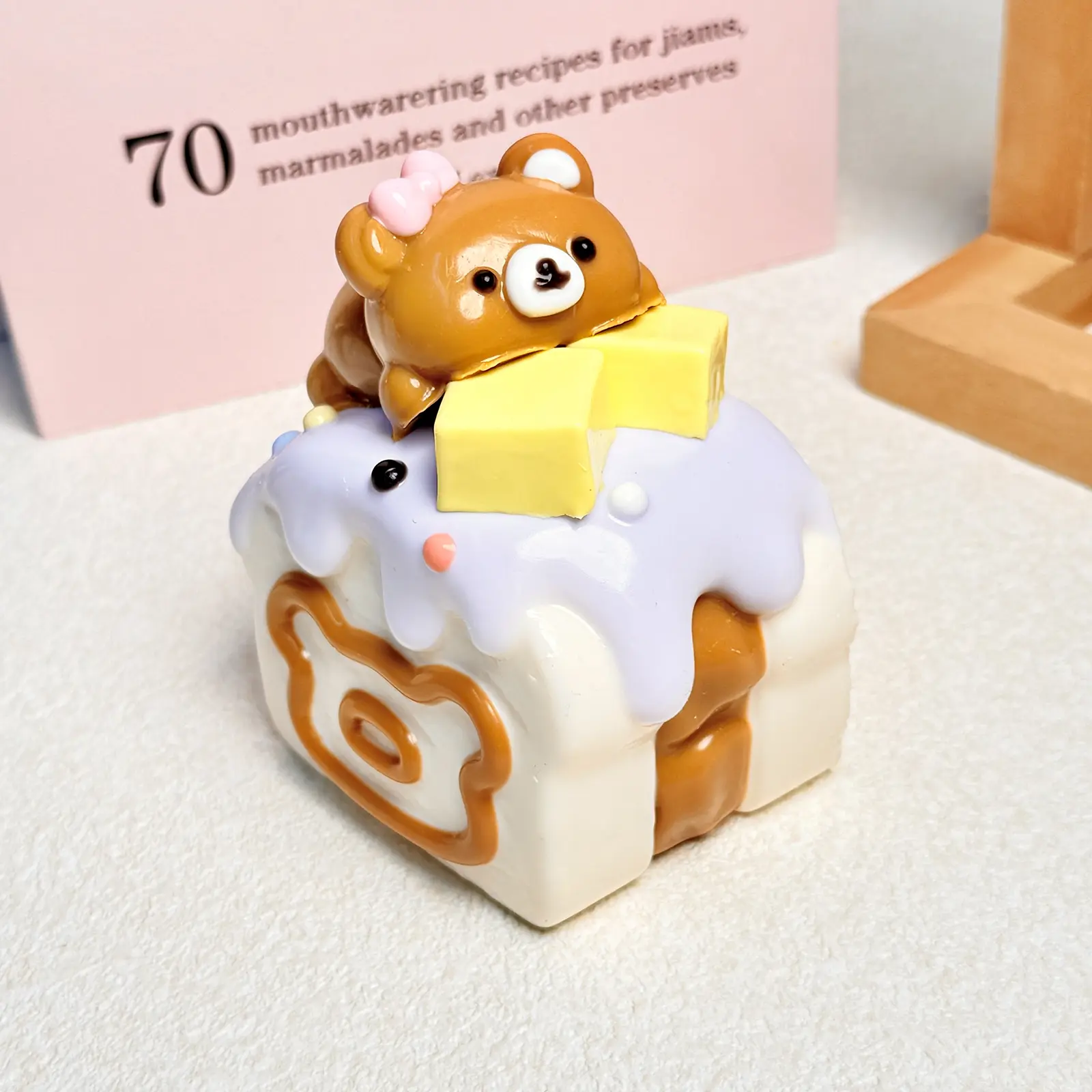 【Buy 3 Get 1 Free】Taba Giant Toast Flop Bear Slow-Rising Squishy, Food-Grade Silicone Stress Relief Toy for Kids, Non-Toxic Handmade Anxiety Fidget with Thick Creamy Slime Texture, Taba Squishy