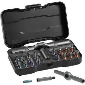 Magnetic Screwdriver Set, Magnetic Screwdriver Tools, Multifunctional Drill Bit Set for Household Repairs, Screwdriver Bits, Detachable T-Shaped Ratchet Handle for Easy Use