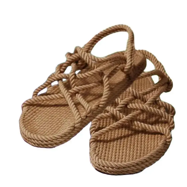 Handmade Rope Sandals for Women & Men - Beige - Hippie Barefoot Style