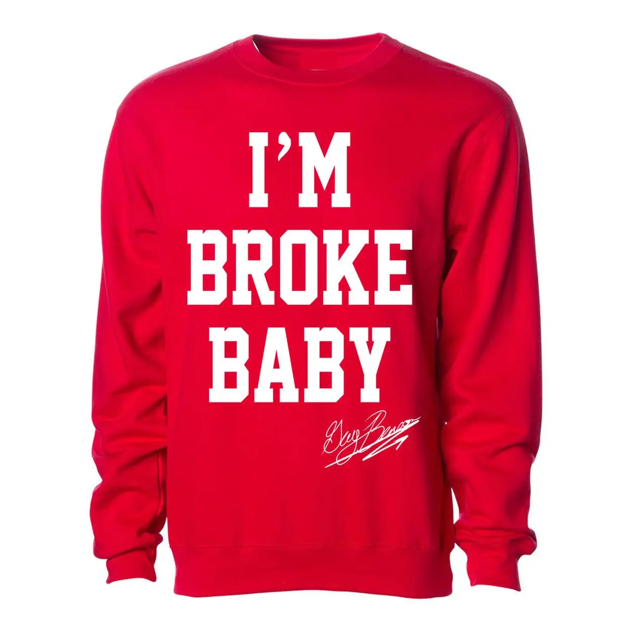 Guy Benson Collection "I'm Broke Baby" crewneck sweater -Red/White