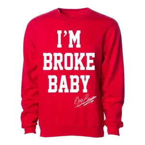 Guy Benson Collection "I'm Broke Baby" crewneck sweater -Red/White