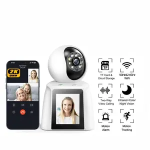 Home Two Way Audio & Video Camera, Supports 5GHz & 2.4GHz , 2.8" Indoor 2K Cameras for Elderly Care, Pet/Dog/Cat Cam,AI Siren Security, Night Vision, Phone App,