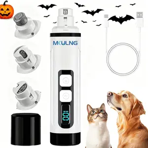 Professional 3-Speed Pet Nail Grinder, LED Blood Line Light, Electric Dog Claw Trimmer, Low Noise, Type-C Charging, Cat & Dog Grooming Tool, Paw Trimmer