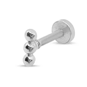 16G Mini 3 Ball Whole Surgical Steel Labret Cartilage earring, Tragus, Helix Stud, Conch Piercing